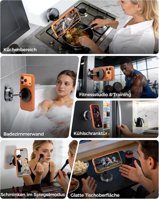 Detalle de EGV Handyhalterung Auto Magnet – Upgraded Vakuum Saugnapf