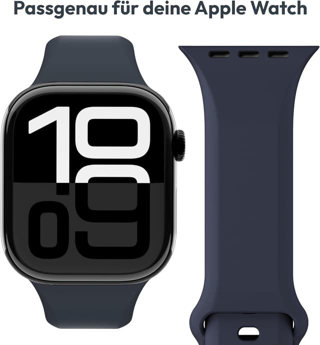 Detalle de VONMÄHLEN Classic Band 2 – verstellbares, atmungsaktives Armband aus recyceltem Silikon für Apple Watch