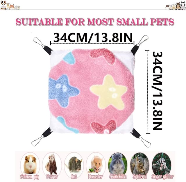 Thumbnail 1 de QeeHeng Small Animal Hanging Hammock Pink