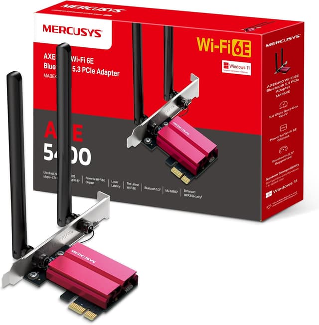 Detalle de Mercusys MA86XE AXE5400 PCIe WiFi 6E