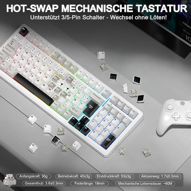 Thumbnail 4 de AULA F99 8000mAh Wireless Gaming Tastatur