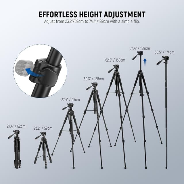 Detalle 2 de NEEWER Basics TP05 tripod monopod 74in
