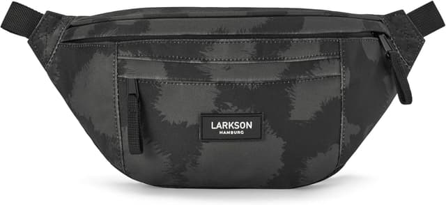Detalle de Larkson marsupio unisex Marsupio Donna e Uomo grigio con stampa Leo “Ole” – borsa a tracolla idrorepellente da viaggio (4 litri)