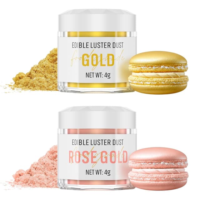 Detalle de Essbarer Glitzer Set Gold RoséGold 2 Farben