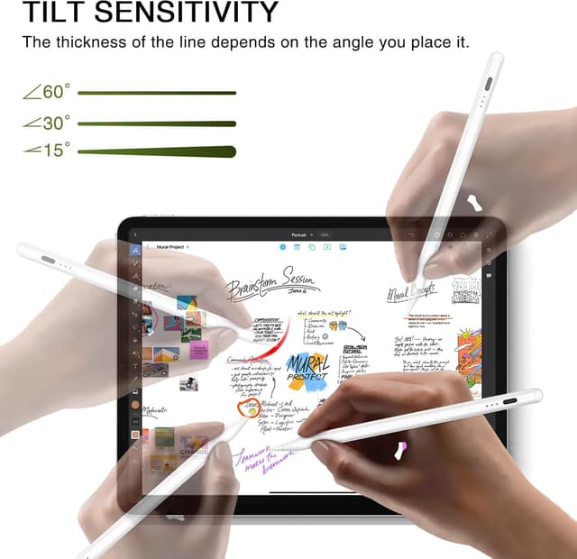 Detalle 2 de HATOKU Pencil 1st Generation for iPad (2018–2025) with Tilt & Palm Rejection