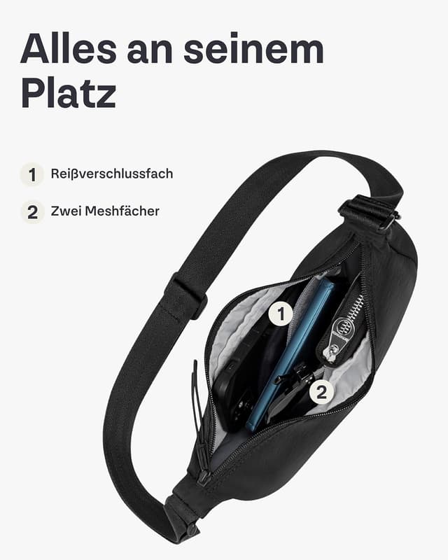 Detalle 2 de Johnny Urban Kaia Small Crossbody Bag (Halbmond) – kompakte Moon Bag mit verstellbarem Gurt, wasserabweisend