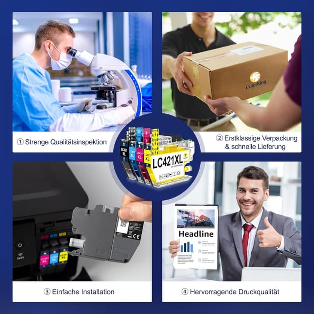 Detalle 2 de ColorKing LC421XL Multipack für Brother