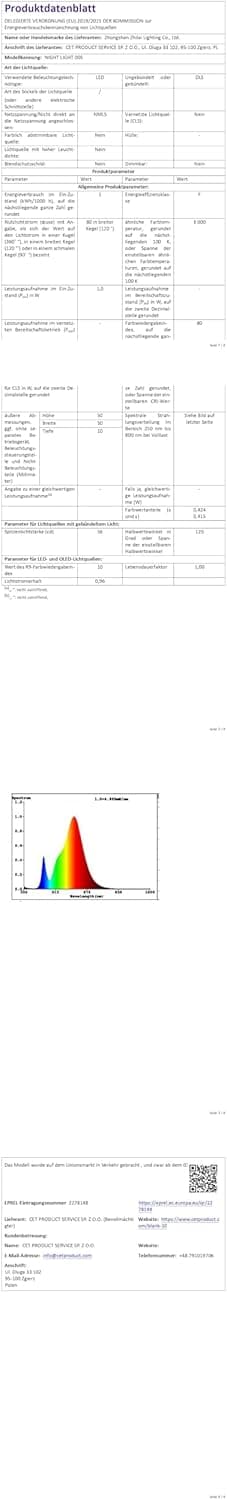 Thumbnail 6 de Nachtlicht-Steckdose Emeritpro 1 W mit Sensor