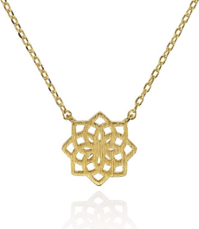 Thumbnail 6 de Namana collana con ciondolo Mandala in metallo placcato oro 14 carati (senza nichel e senza piombo) con catena regolabile