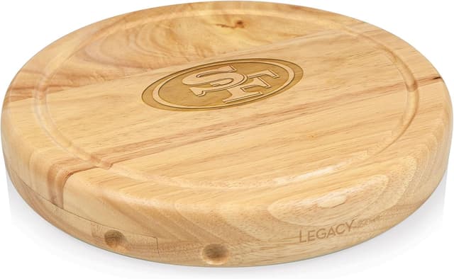 Detalle de NFL San Francisco 49ers Circo Cheese Board and Knife Set (Charcuterie Set) — Parawood Cutting Board