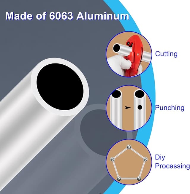 Thumbnail 4 de 6063 Aluminium Rundrohr 20x16 mm