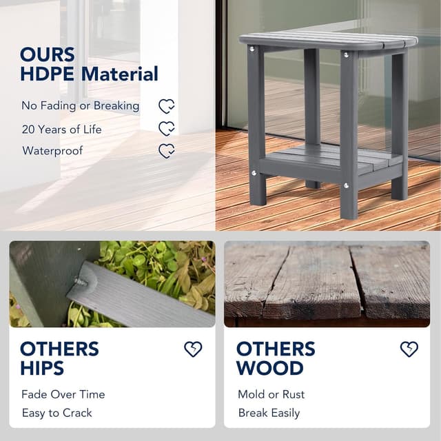 Detalle de NALONE Adirondack side table 16.5 inch