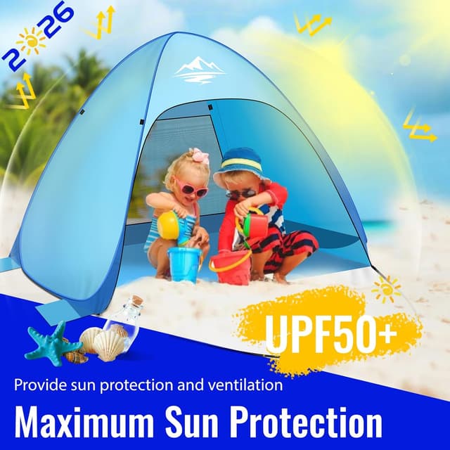 Detalle 2 de Pop Up Beach Tent 1-3 Person, 50+ UV