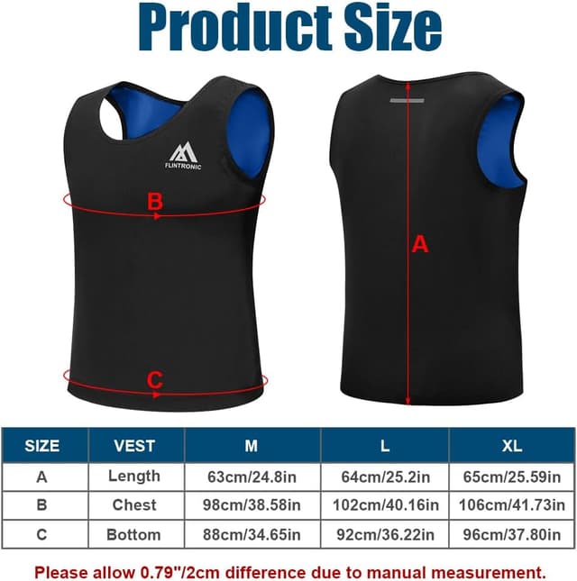 Detalle 2 de Flintronic gilet de sudation pour homme (sauna) — débardeur affinent pour entraînement cardio