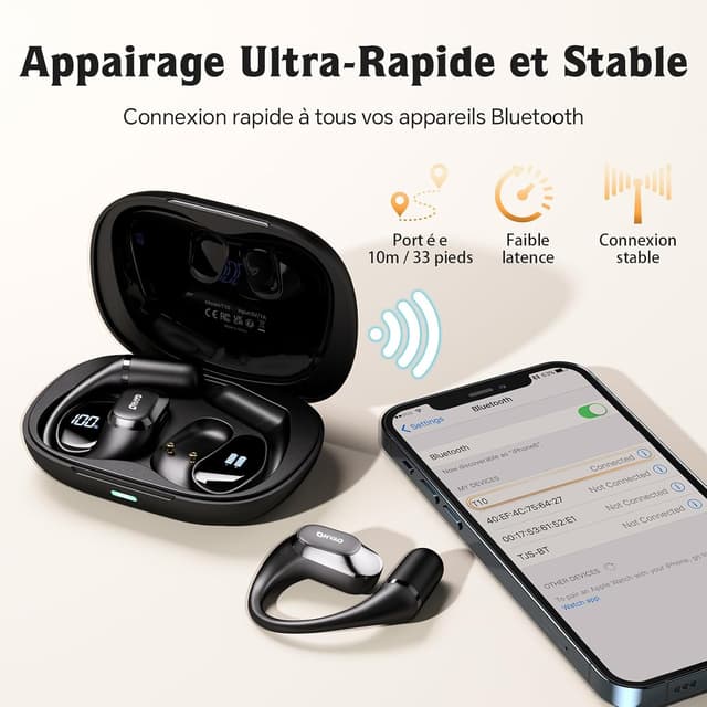 Detalle de OHAYO Open Ear Kopfhörer Bluetooth, 40 Std. Akku