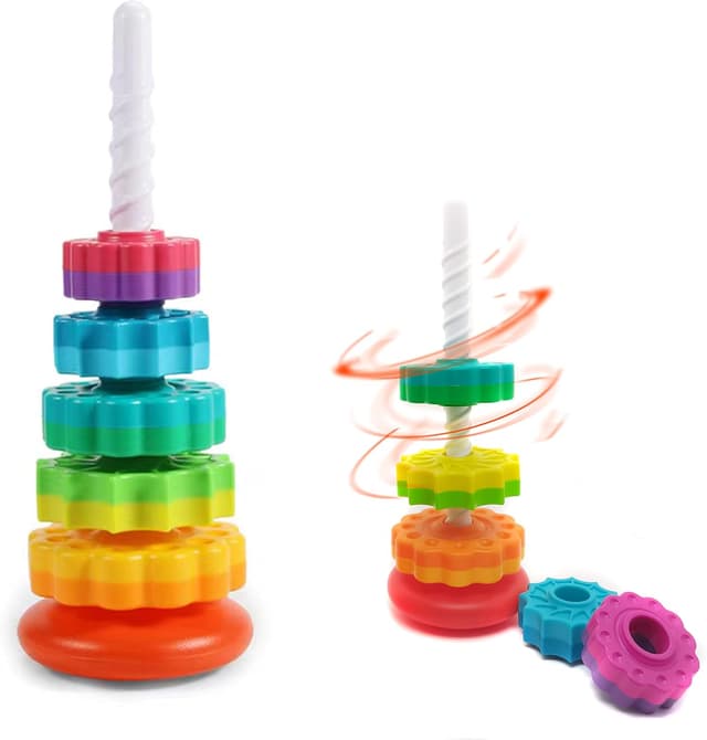 Detalle de LBAIBB Rainbow Spin Tower for Toddlers 1-3
