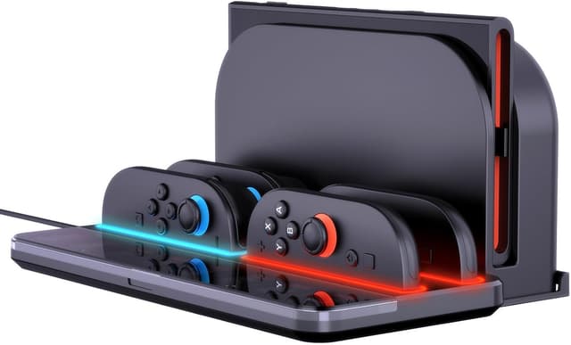 Detalle de Ladestation für Switch 2 Joy-Con Controller (8 Spielkartensteckplätze) mit Dock-Storage für 4 Joy-Con