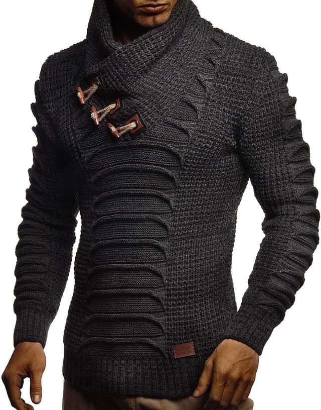 Detalle 1 de Leif Nelson Maglione uomo in felpa a maglia con collo scialle