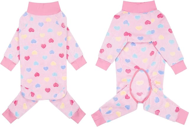 Detalle de BT Bear Dog Winter Clothes Flannel Pullover Pyjamas Onesie (XXXL, Pink) for Medium–Large Dogs