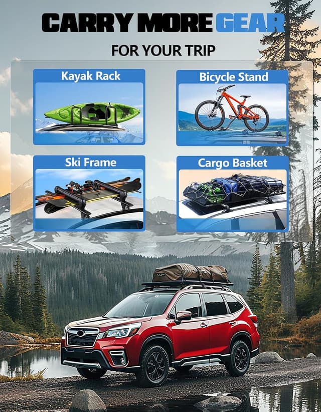 Thumbnail 6 de FengYu Heavy Duty Lockable Roof Rack 330 lbs