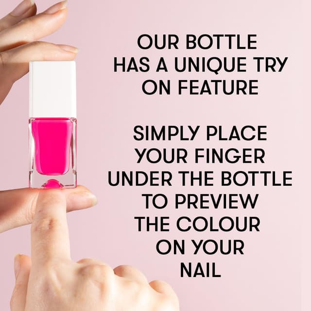 Detalle 2 de Nails Inc Pink Shimmer Glossy No Chip vegan nail polish (long lasting, quick dry)