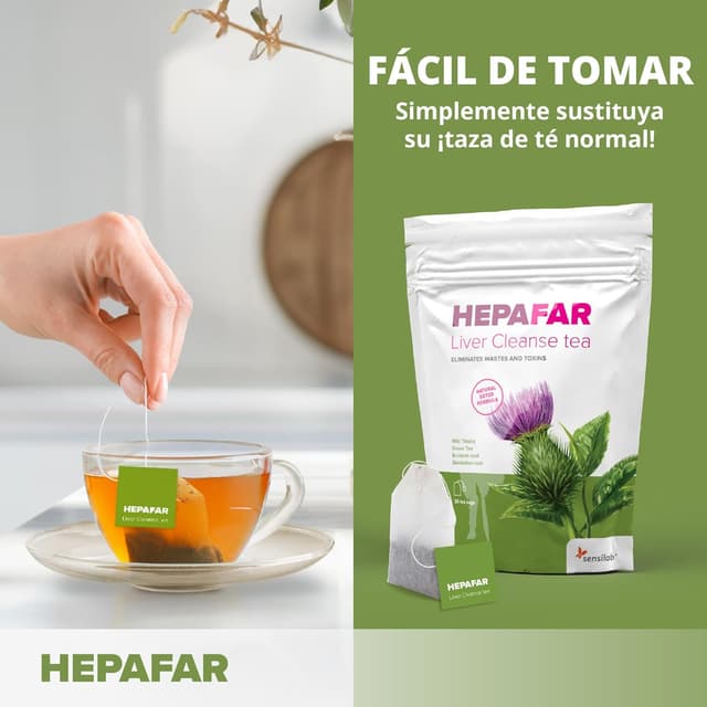 Thumbnail 3 de Sensilab Hepafar Té Detox Hepático 🌿 - 80 Bolsitas