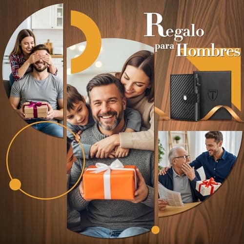 Thumbnail 6 de TENBST Cartera a Cuadros para Hombre con tarjetero emergente, RFID y monedero con cremallera