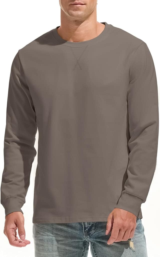Detalle de JEEGAL Herren Langarmshirt aus 260 g/m² Baumwolle (vorgeschrumpft) – Regular Fit