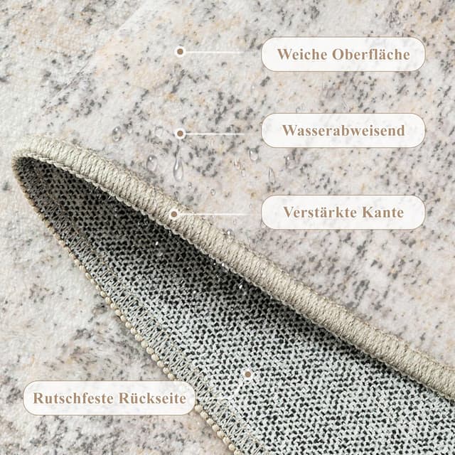 Thumbnail 4 de HUGEAR Waschbarer Teppich 240x300 Beige Grau