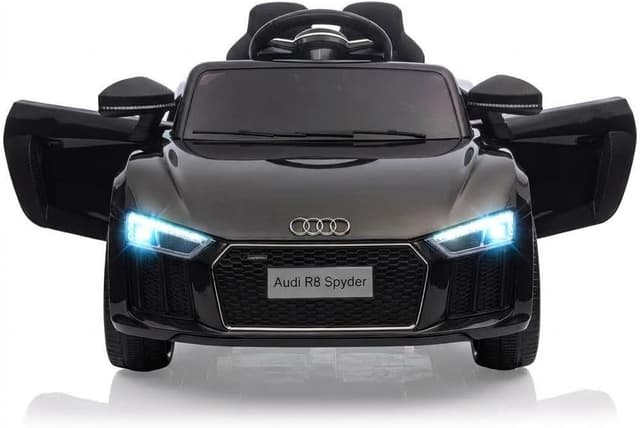 Detalle de Macchina elettrica per bambini 12V Edizione Polizia con telecomando 2.4G e luci LED (R8, nero)