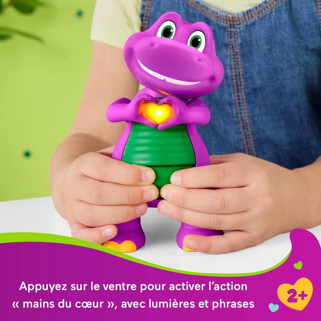 Detalle de Figurine musicale Barney Mains en cœur 14,5 cm