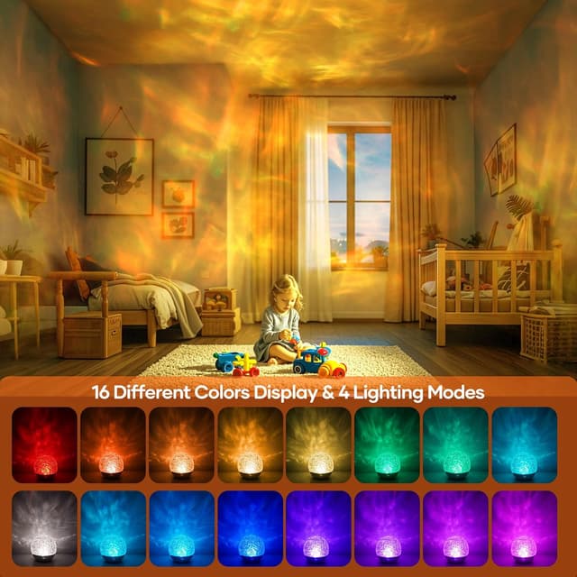 Detalle de Fokky Galaxy Projector Night Light with Remote Control – 16 Ocean Wave Colours