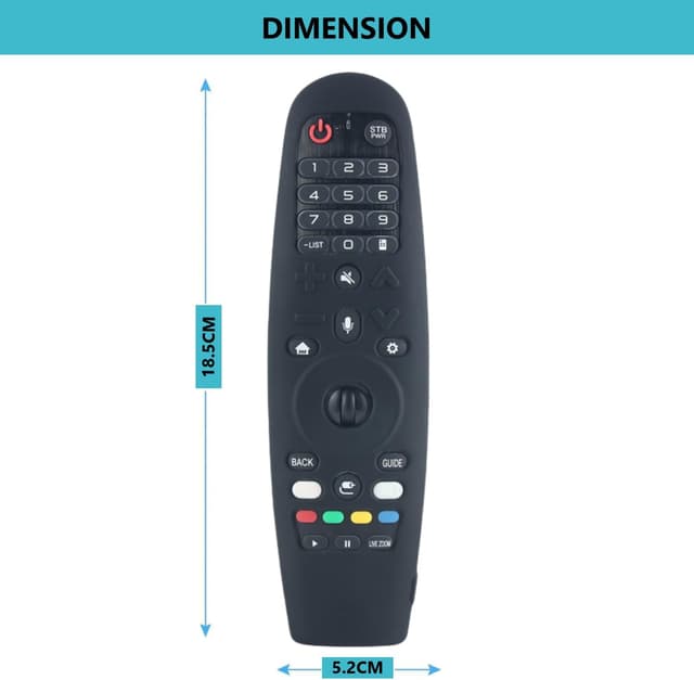 Thumbnail 2 de Silicone protective sleeve case cover for LG Magic TV remote (AN-MR600/AN-MR650/AN-MR18BA/AN-MR19BA/AN-MR20GA) – Not Glow Black