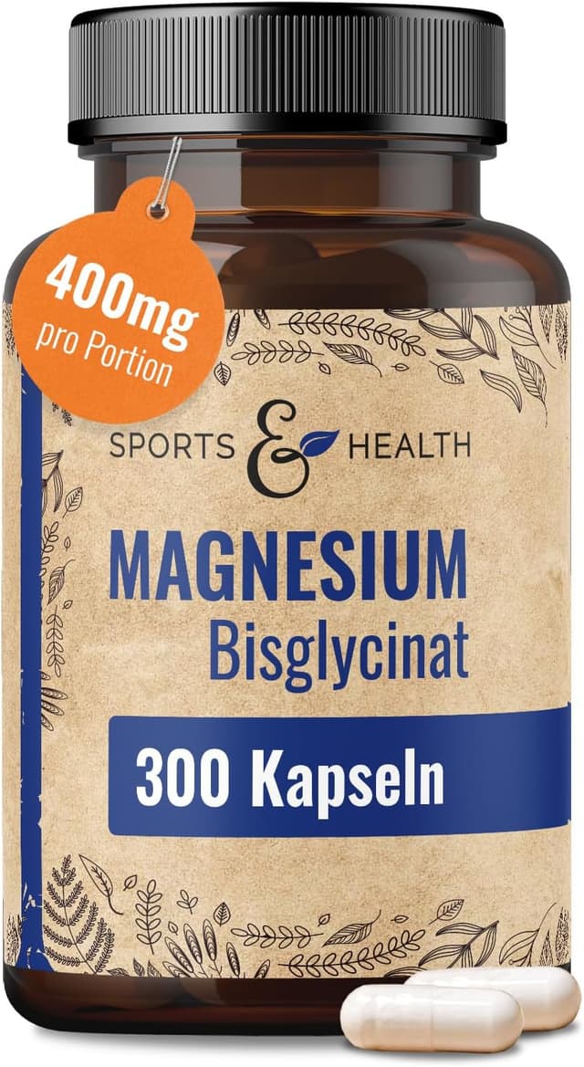 Detalle de Magnesium Bisglycinat hochdosiert Kapseln – 400 mg pro Tagesdosis (300 Kapseln), vegan