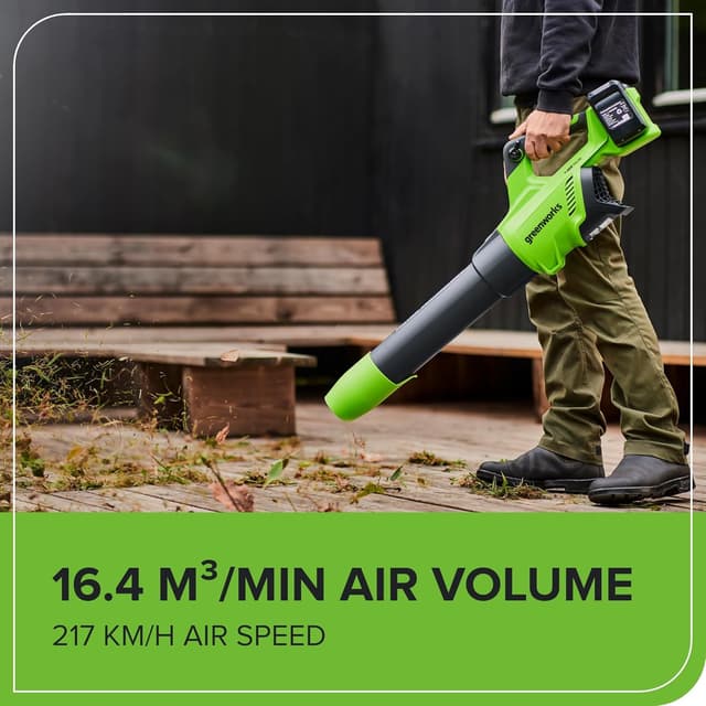 Detalle 2 de Greenworks GD24X2AB Souffleur sans fil 217 km/h