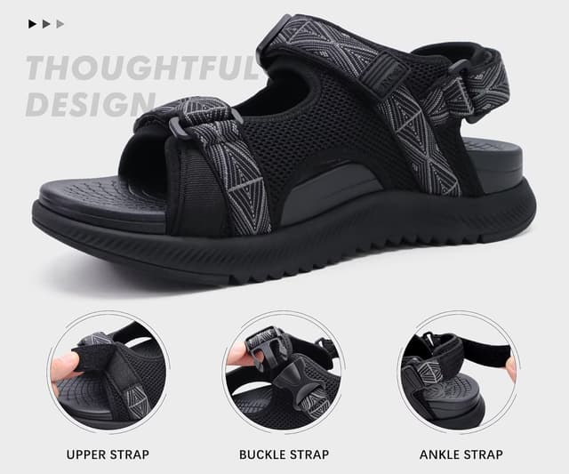 Detalle de ONCAI Men’s Hiking Sandals with Arch Support and Adjustable Straps
