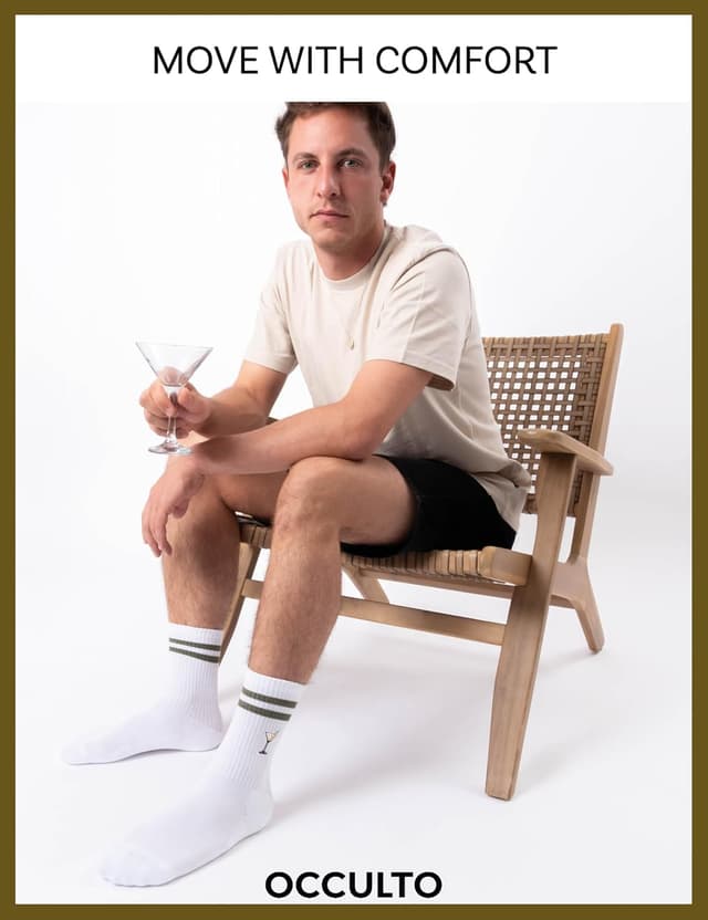 Detalle 2 de Occulto Motiv-Tennissocken Damen & Herren Summer im 3er Pack mit Streifen