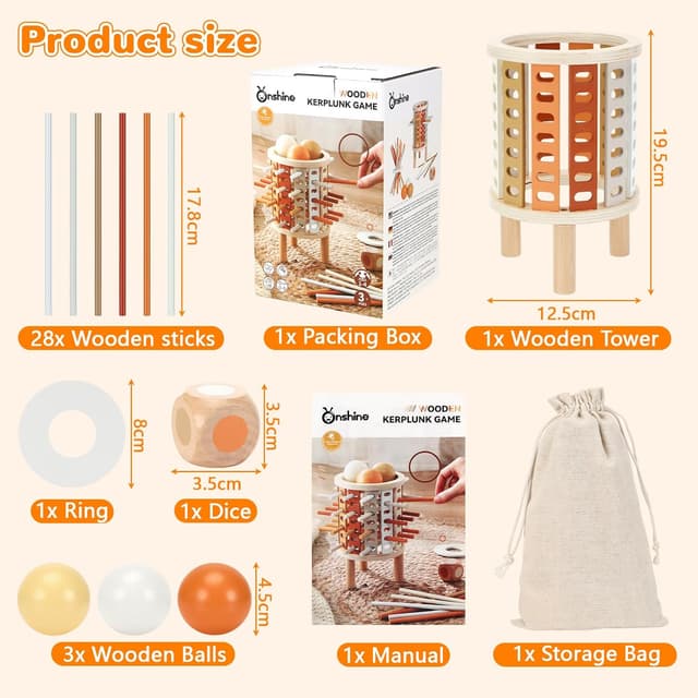 Detalle 2 de Juego Montessori 4 en 1 de madera 3–6 años