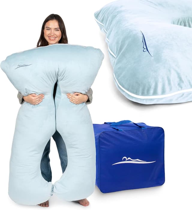 Detalle de MAKOSAS KomfortKissen ORIGINAL – orthopädisches Körper-/Seitenschläferkissen (100 x 150 cm, Blume/Baumwolle)