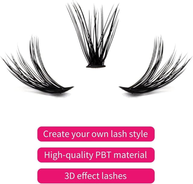 Detalle de FADLASH DIY 40 extensions de cils en cluster root, volume russe, noir 0,07 C (8–16 mm) — mixte 10 lignes/20 pcs