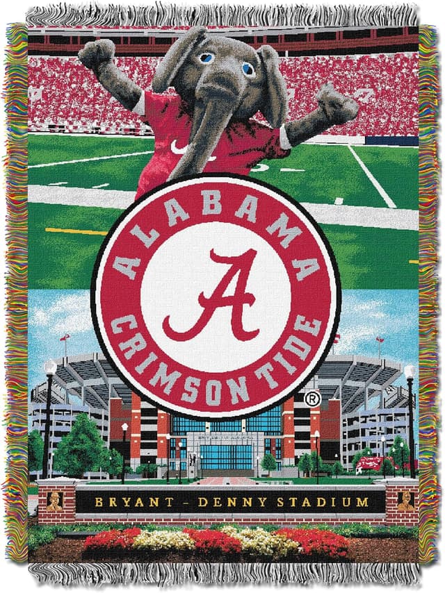 Detalle de Officially Licensed NCAA “Home Field Advantage” Woven Tapestry Throw Blanket, 48" x 60