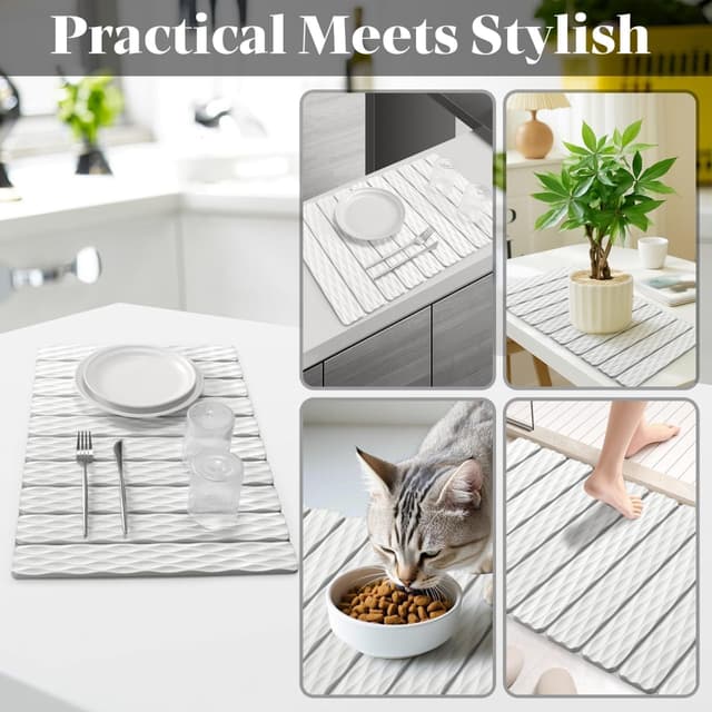 Thumbnail 6 de Large Stone Wave Dish Drying Mat 24" 🧽