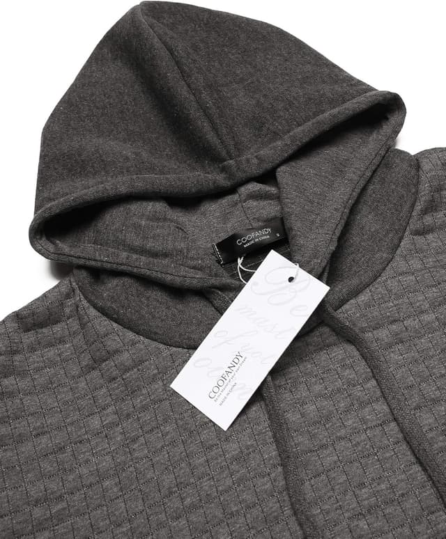 Detalle 2 de COOFANDY Pull à capuche pour homme hipster Gym à carreaux avec cordon