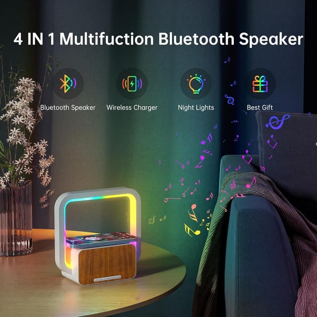 Thumbnail 1 de Bluetooth Lautsprecher Nachtlicht mit Wireless Charger