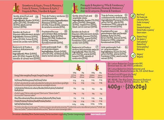 Thumbnail 4 de BEAR Fruit Splits Snacks Naturales 🍎 20 Sobres de 20g