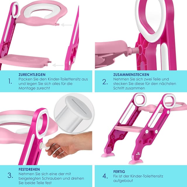 Thumbnail 5 de KIDIZ® Kinder-Toilettensitz Pink mit Treppe