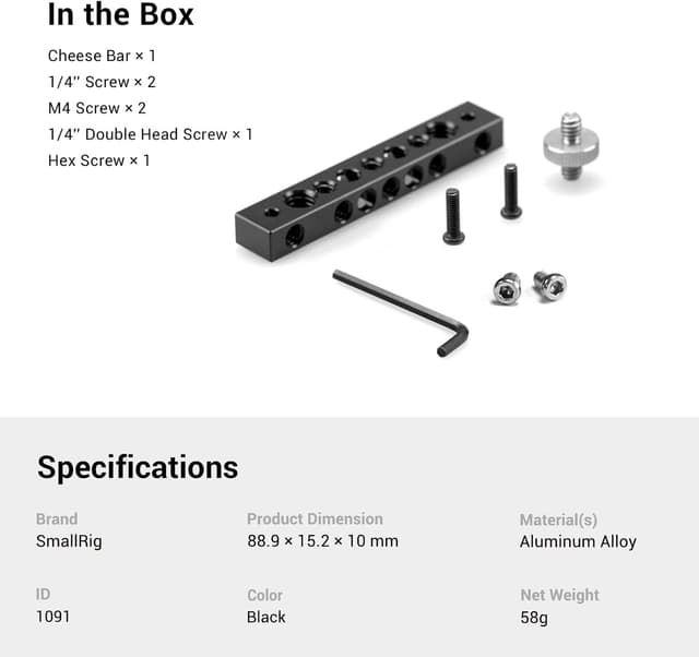 Detalle de SMALLRIG Barre de fixation pour RED Camera et moniteurs (619AH, 819AH, FA1011, FA1013) 619AH/819AH