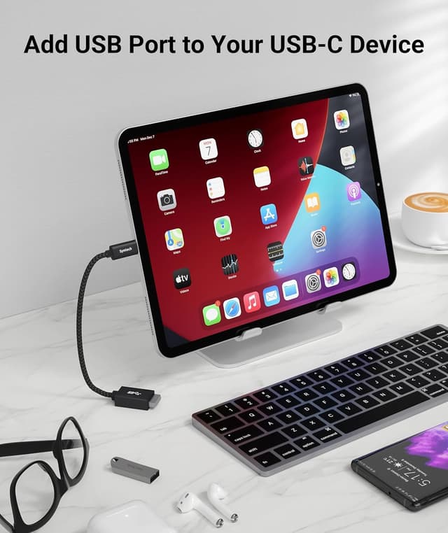 Detalle de Syntech lot de 2 adaptateurs USB-C vers USB 3.0 (10 Gbps) avec OTG, noir