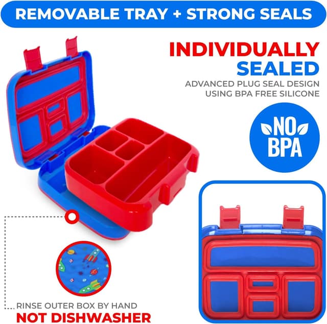 Thumbnail 4 de Kinsho Bento Box, 5-Section, Blue 🥣