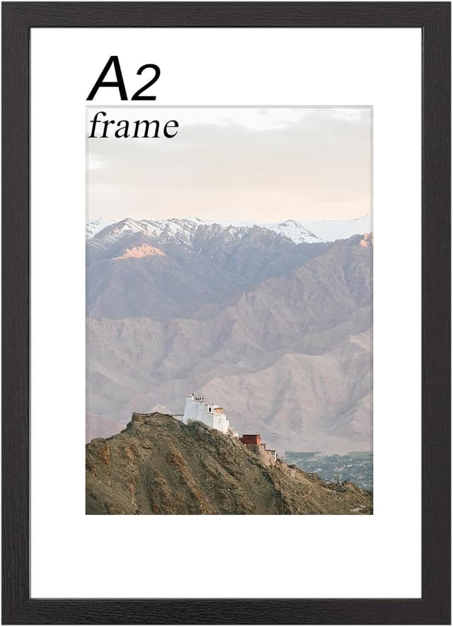 Detalle de RUN HELIX A2 Solid Wood Picture Frame (42 x 59.4 cm) with Black Frame & Plexiglass, Wall Mount